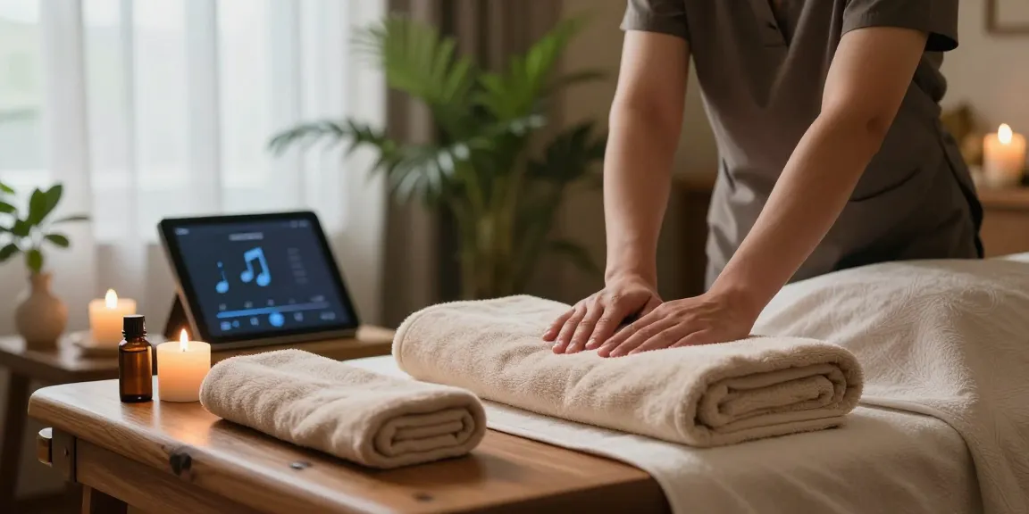 Experience a calming 오산출장마사지 in a tranquil spa with aromatic oils and soft lighting.